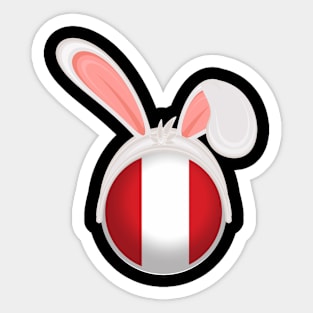 happy easter Peru bunny ears flag cute designs Sticker
